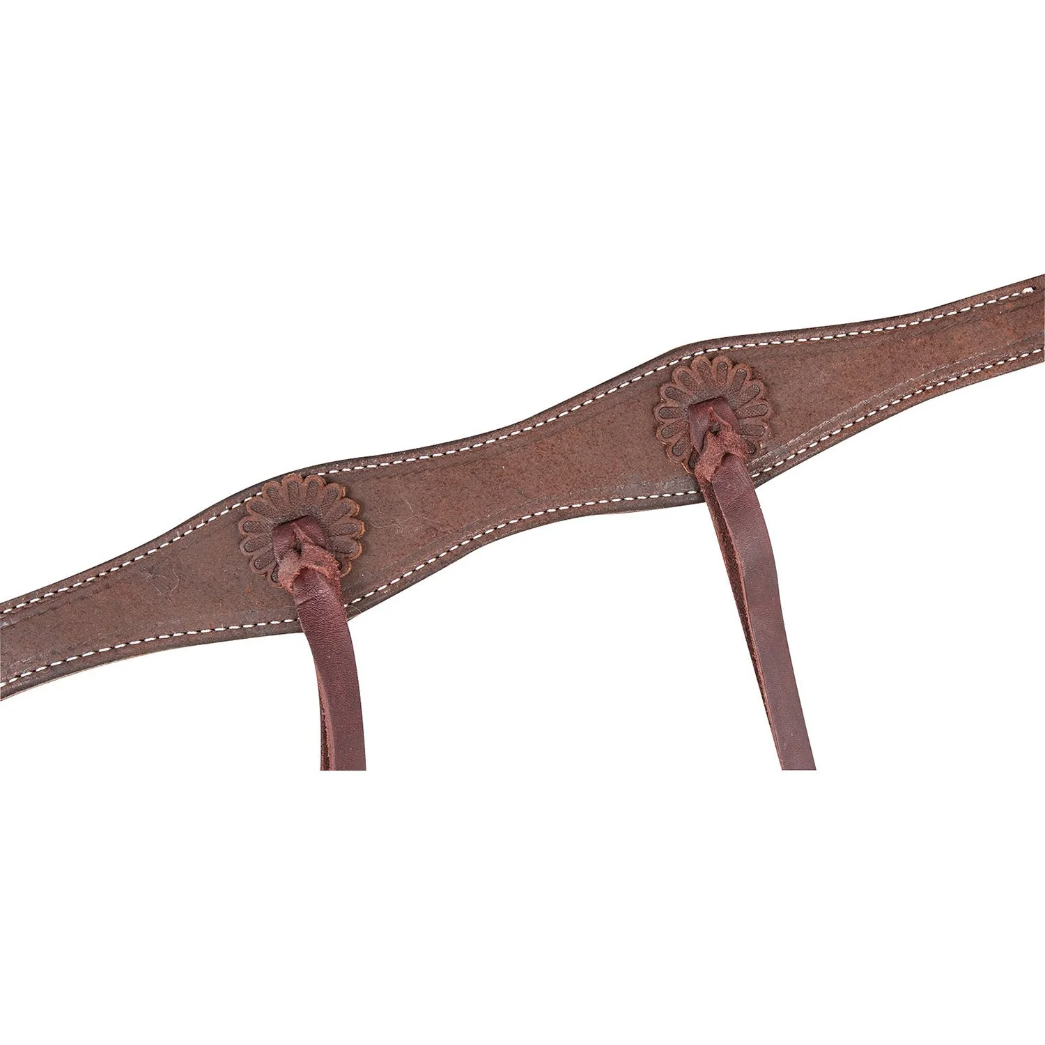 Martin Saddlery 1.5" Leather Breast Collar with Rosette Strings - Image 2