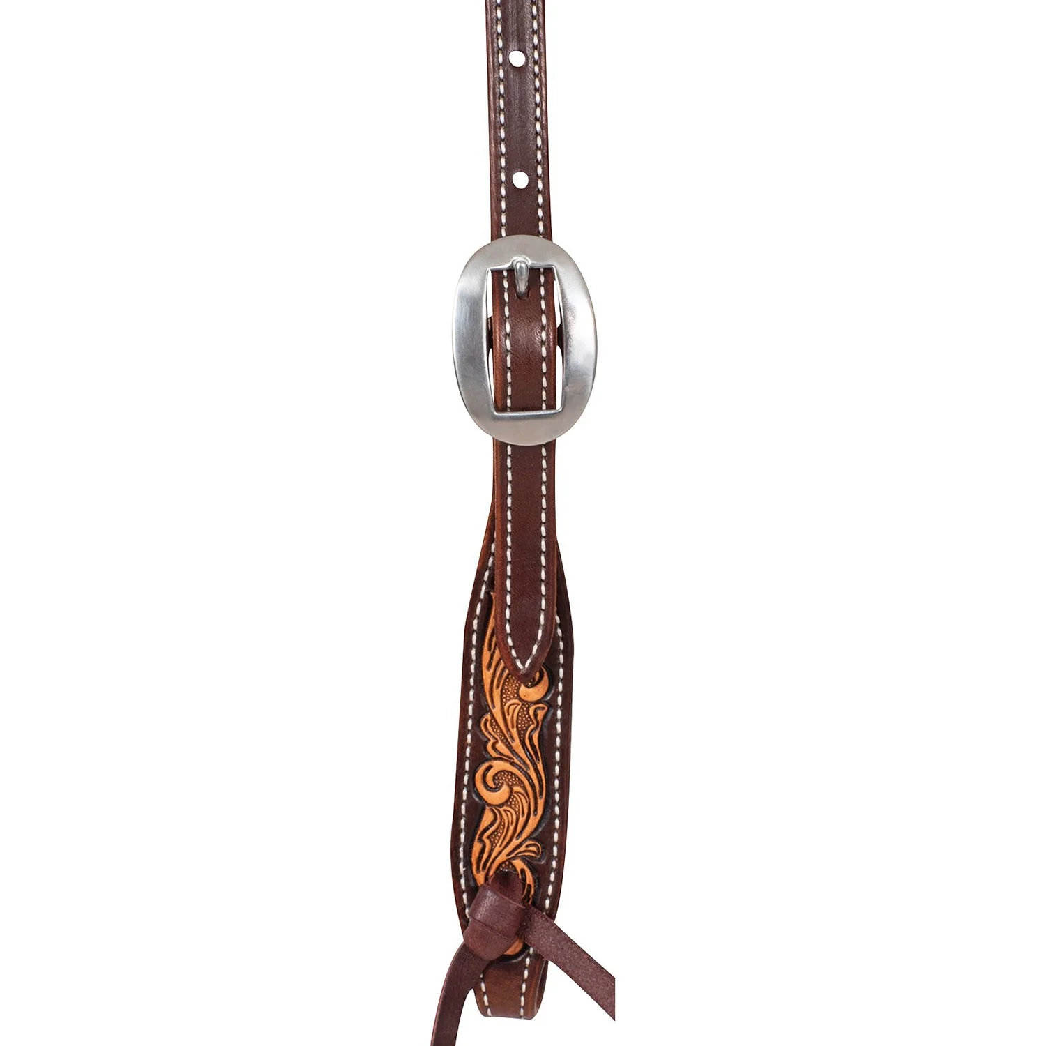 Martin Saddlery Leather Browband Headstall with Scroll Tooling - Image 3