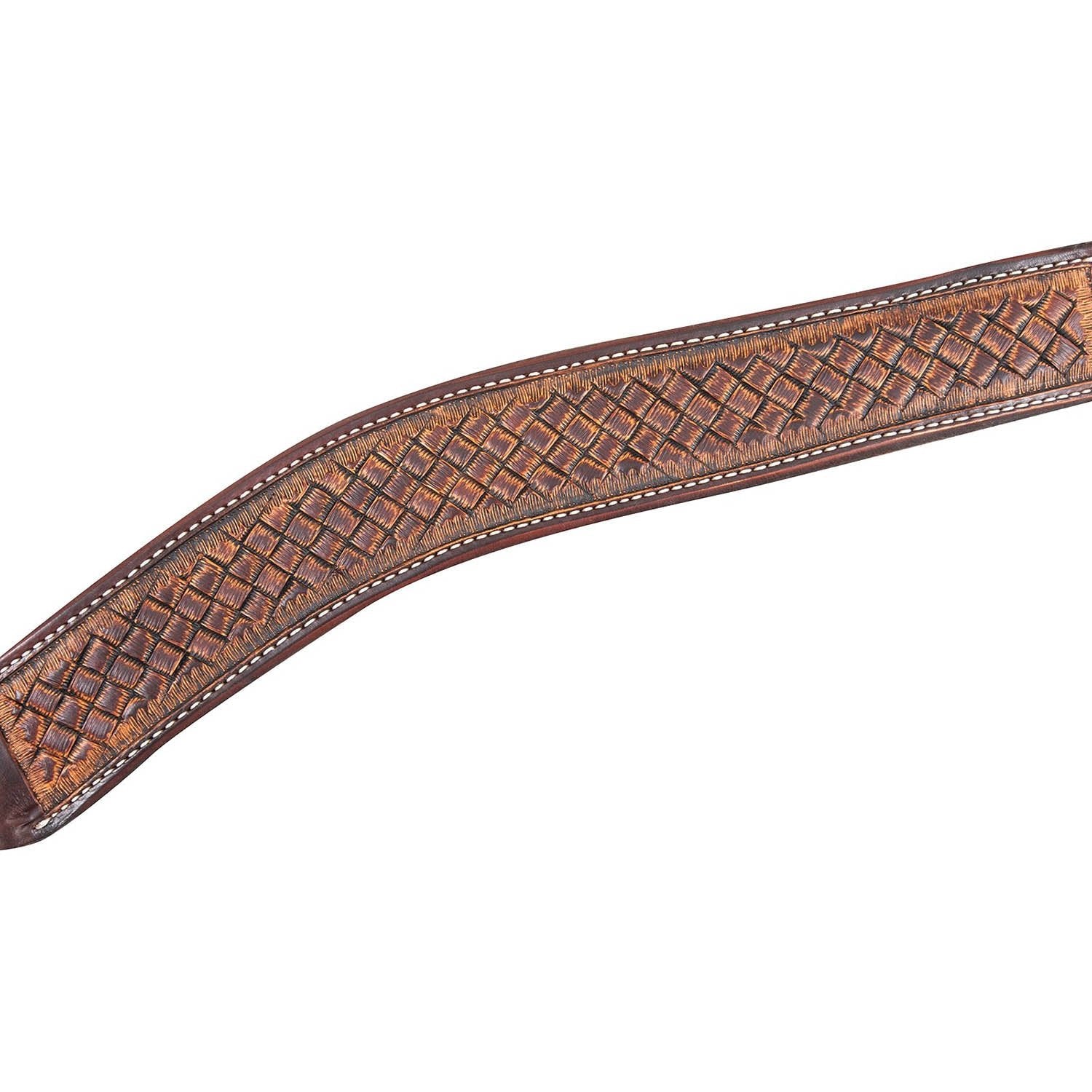 Martin Saddlery 2" Weave Stamped Leather Breast Collar - Image 2