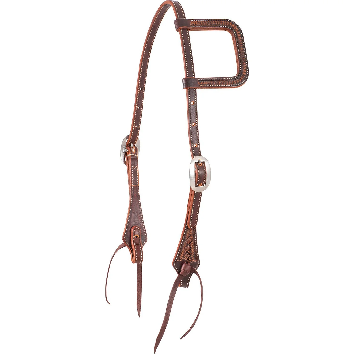 Martin Saddlery Weave Stamped Leather Slip Ear Headstall