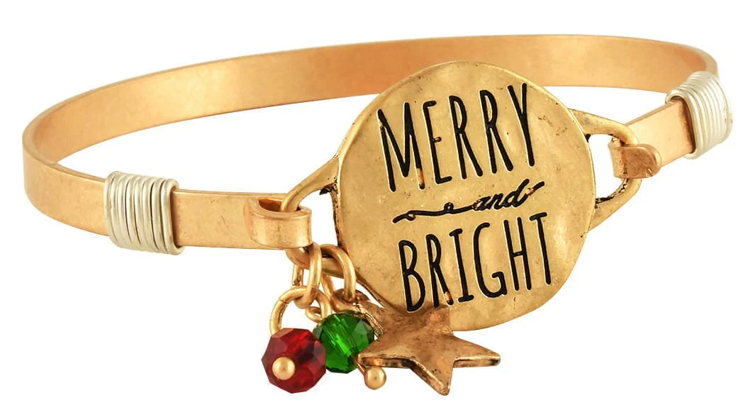 "Merry & Bright" Bangle Bracelet - Image 5
