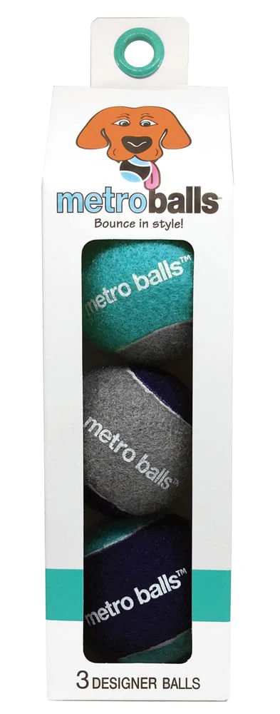 Metro Balls Fetch Dog Toys, 3 Pack