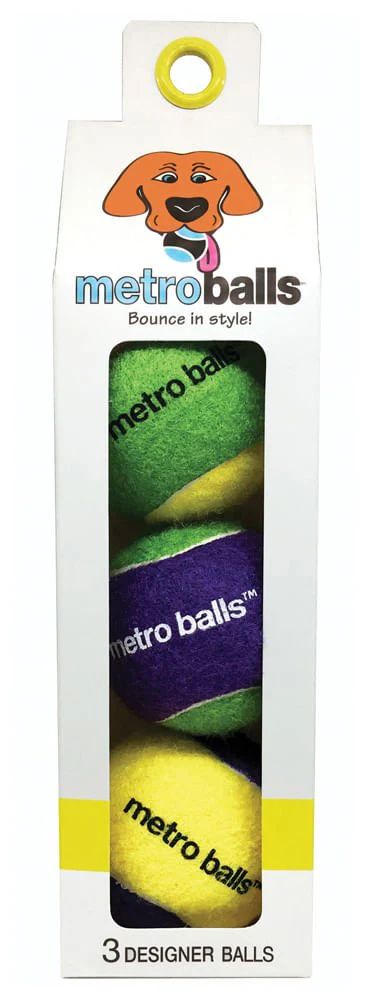 Metro Balls Fetch Dog Toys, 3 Pack - Image 4