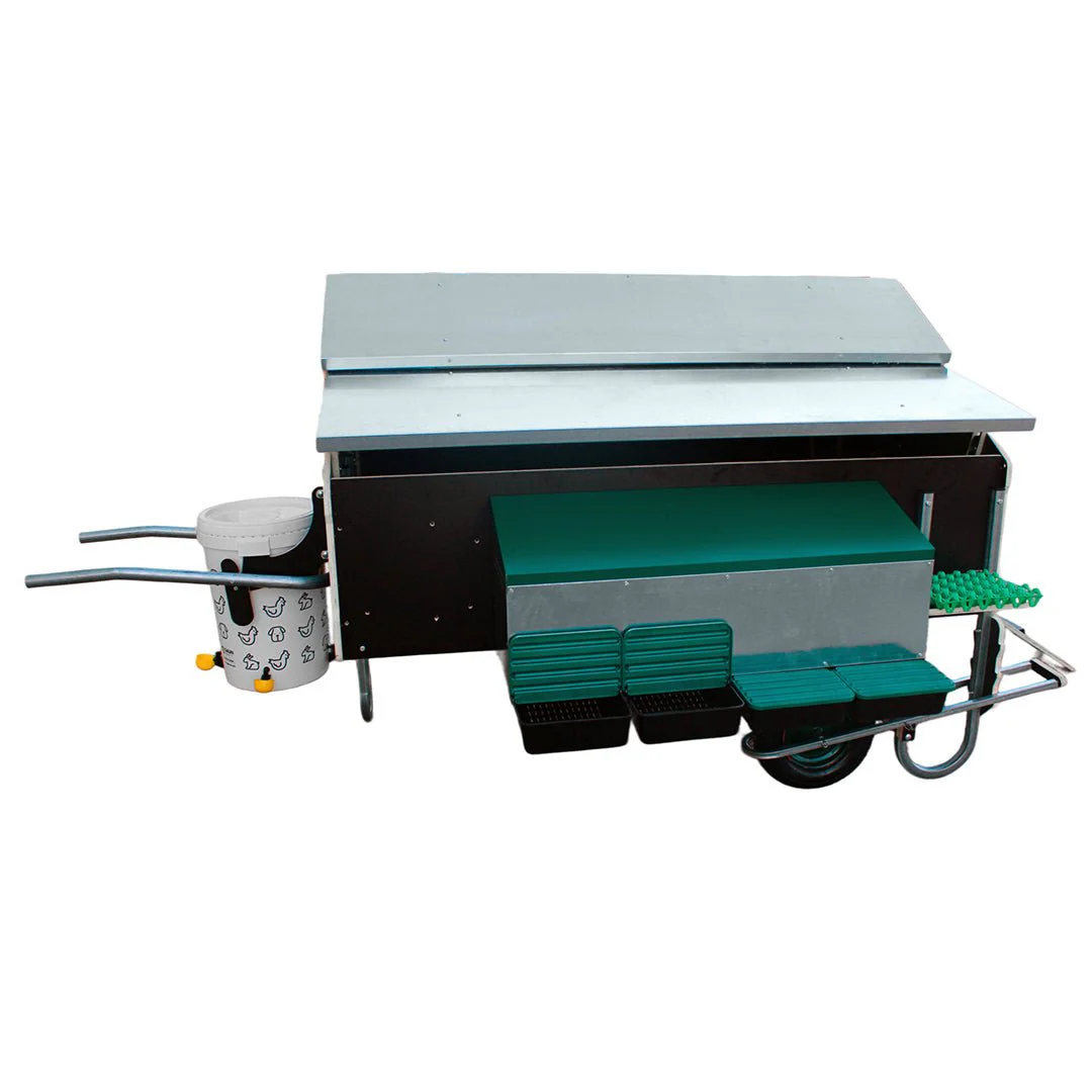 Mobile Chicken House – Easy-to-Move Coop with Nest Box, Waterers, and Perches - Image 3