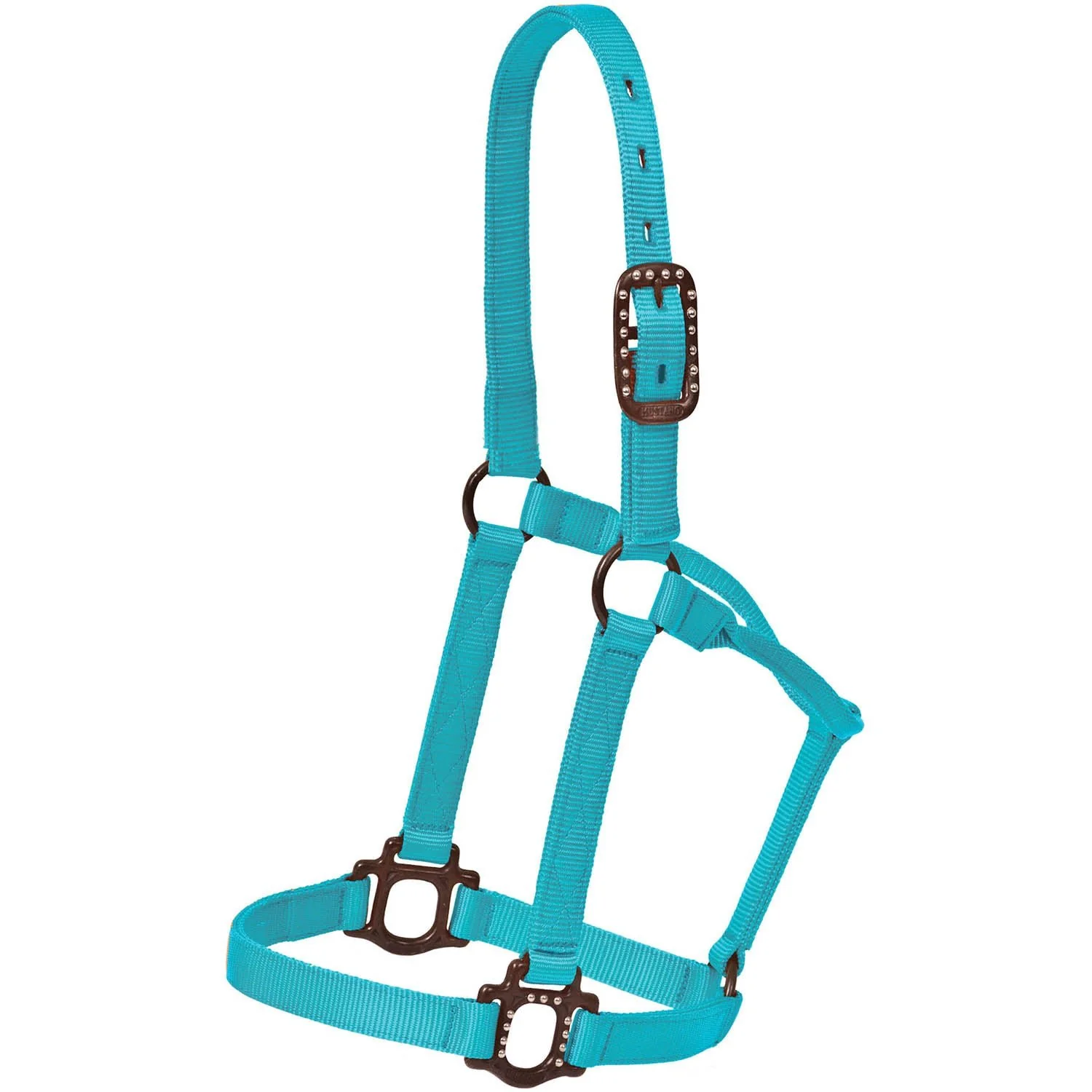 Mustang Nylon Halter with Antique Dot Hardware for Horses - Image 7