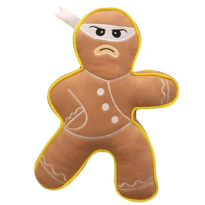 Ninja Bread Man Plush Crinkle & Squeaker Dog Toy, 8"