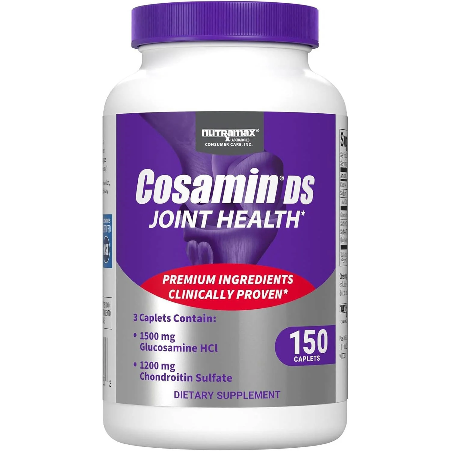 Nutramax Cosamin DS Joint Health Supplement with Glucosamine & Chondroitin for Men’s & Women's Joint Health, 150 Caplets