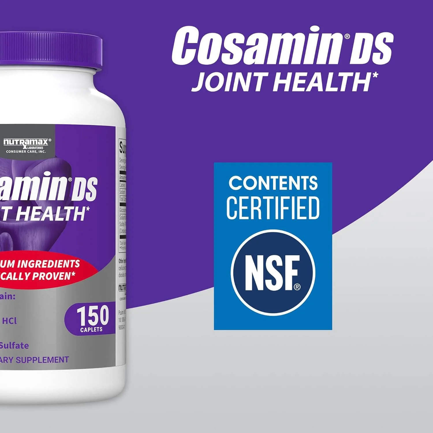Nutramax Cosamin DS Joint Health Supplement with Glucosamine & Chondroitin for Men’s & Women's Joint Health, 150 Caplets - Image 8
