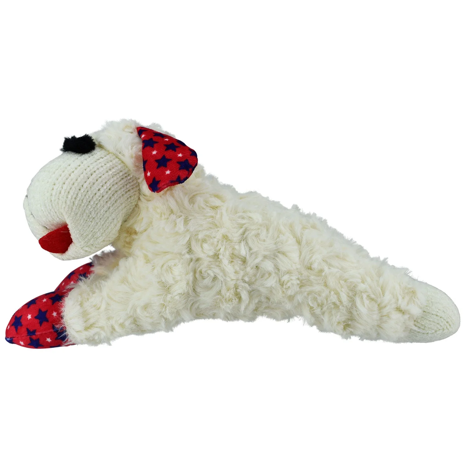 Patriotic Lamb Chop Plush Dog Toy, 10.5"