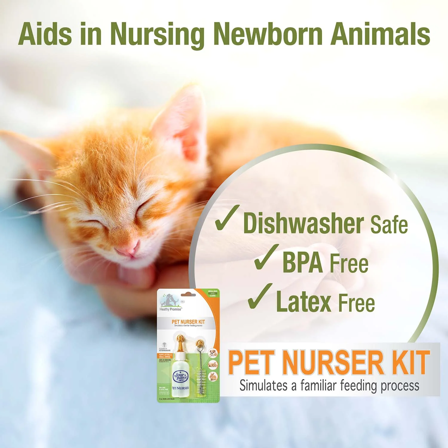 Pet Nursing Kit, Bottle and Brush, 2 oz - Image 6