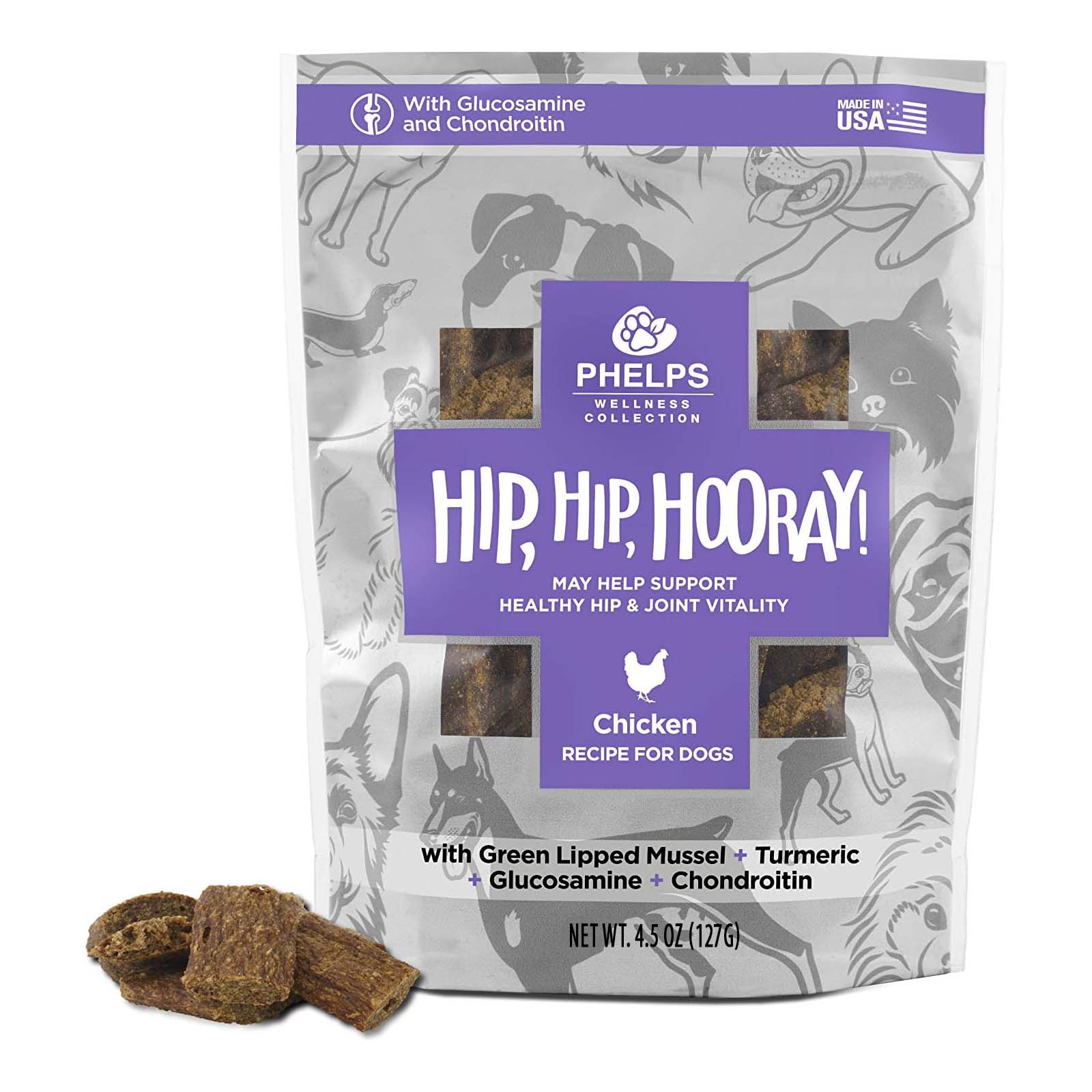 Phelps Wellness Functional Dog Chew Supplements – Calming, Digestive, Skin & Coat, Hip & Joint, Sensitive Stomach & Brain Support Treats, 4.5 oz - Image 14