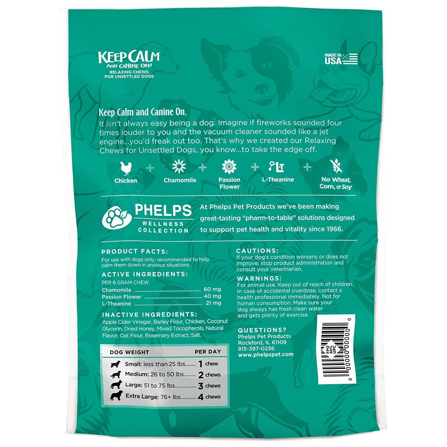 Phelps Wellness Functional Dog Chew Supplements – Calming, Digestive, Skin & Coat, Hip & Joint, Sensitive Stomach & Brain Support Treats, 4.5 oz - Image 2