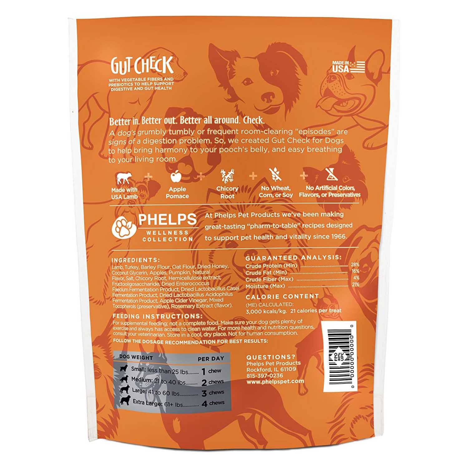 Phelps Wellness Functional Dog Chew Supplements – Calming, Digestive, Skin & Coat, Hip & Joint, Sensitive Stomach & Brain Support Treats, 4.5 oz - Image 6