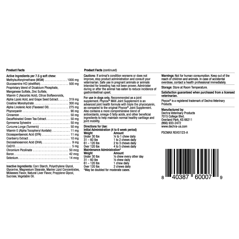 Phycox MAX Canine Joint Supplement Soft Chews, 90 ct - Image 5