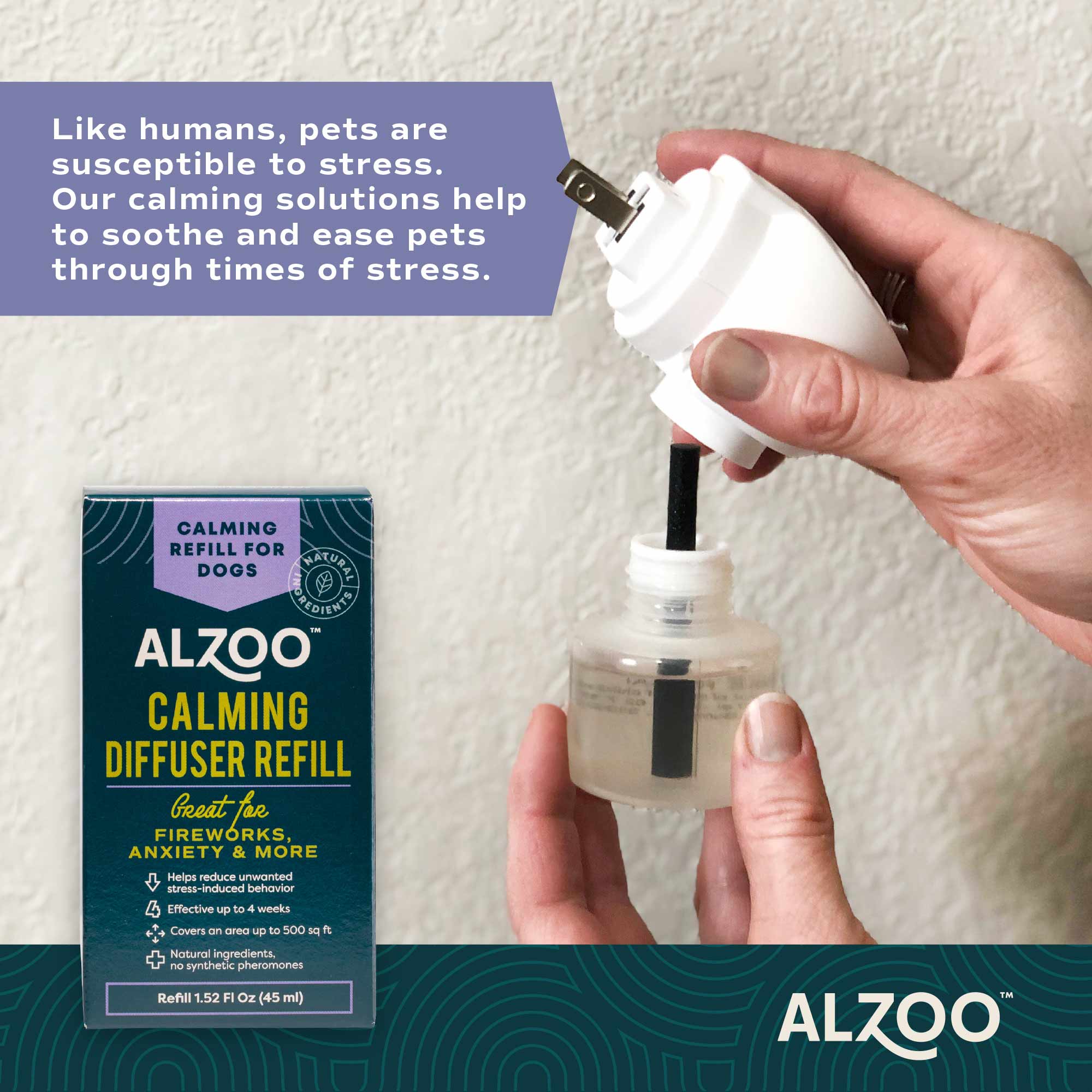 ALZOO Natural Plant-Based Calming Plug-In Home Diffuser Kit & Refills for Dogs - Image 11