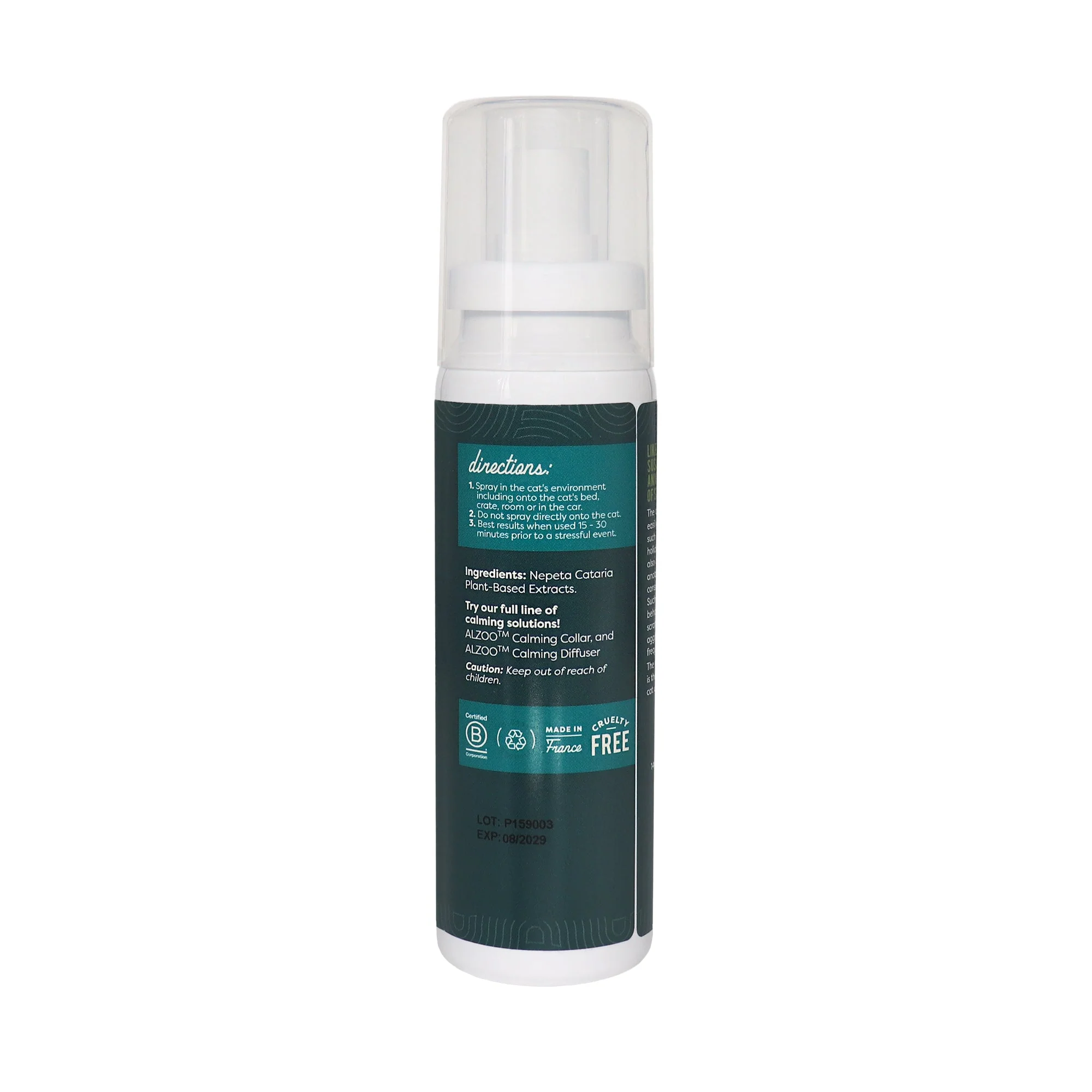 ALZOO Plant-Based Calming Spray for Cats, 3.4 oz - Image 2