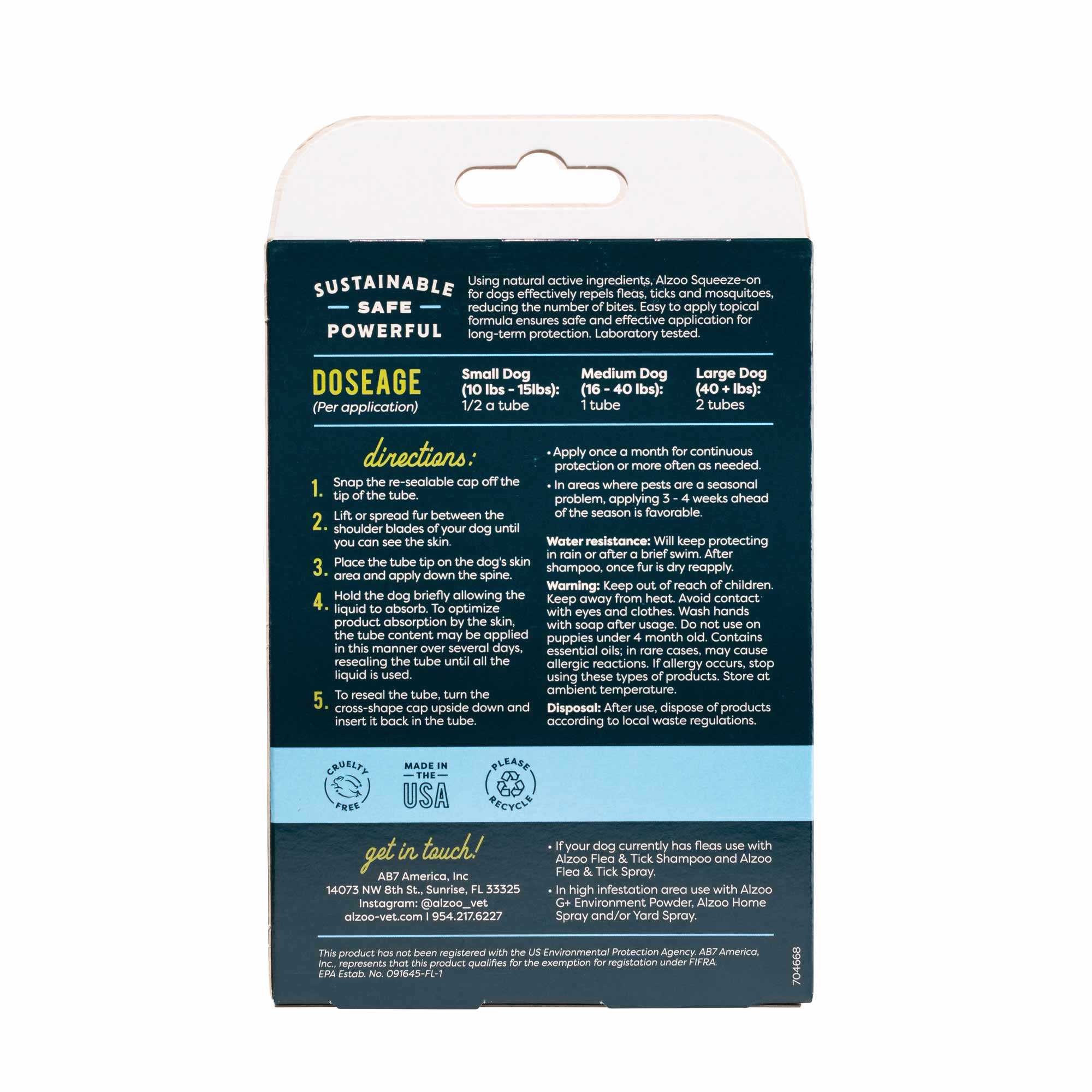 ALZOO Natural Plant-Based Flea & Tick Squeeze-On Topical for Dogs - Image 3