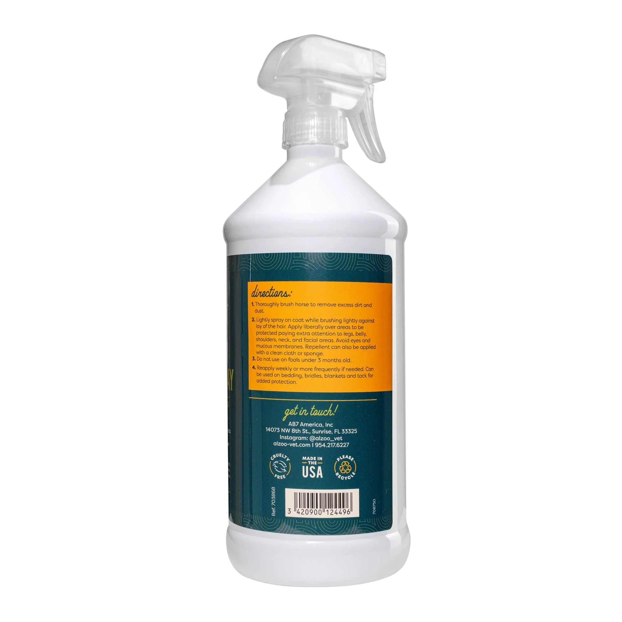 ALZOO Plant-Based Natural Fly & Tick Horse Spray, 32 oz - Image 3