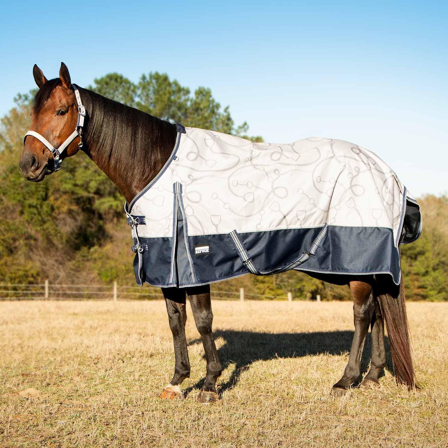 Jeffers Poplar Head Uniquely English 1200D Medium Weight Turnout Blanket, 240g - Waterproof & Breathable Horse Blanket - Image 2