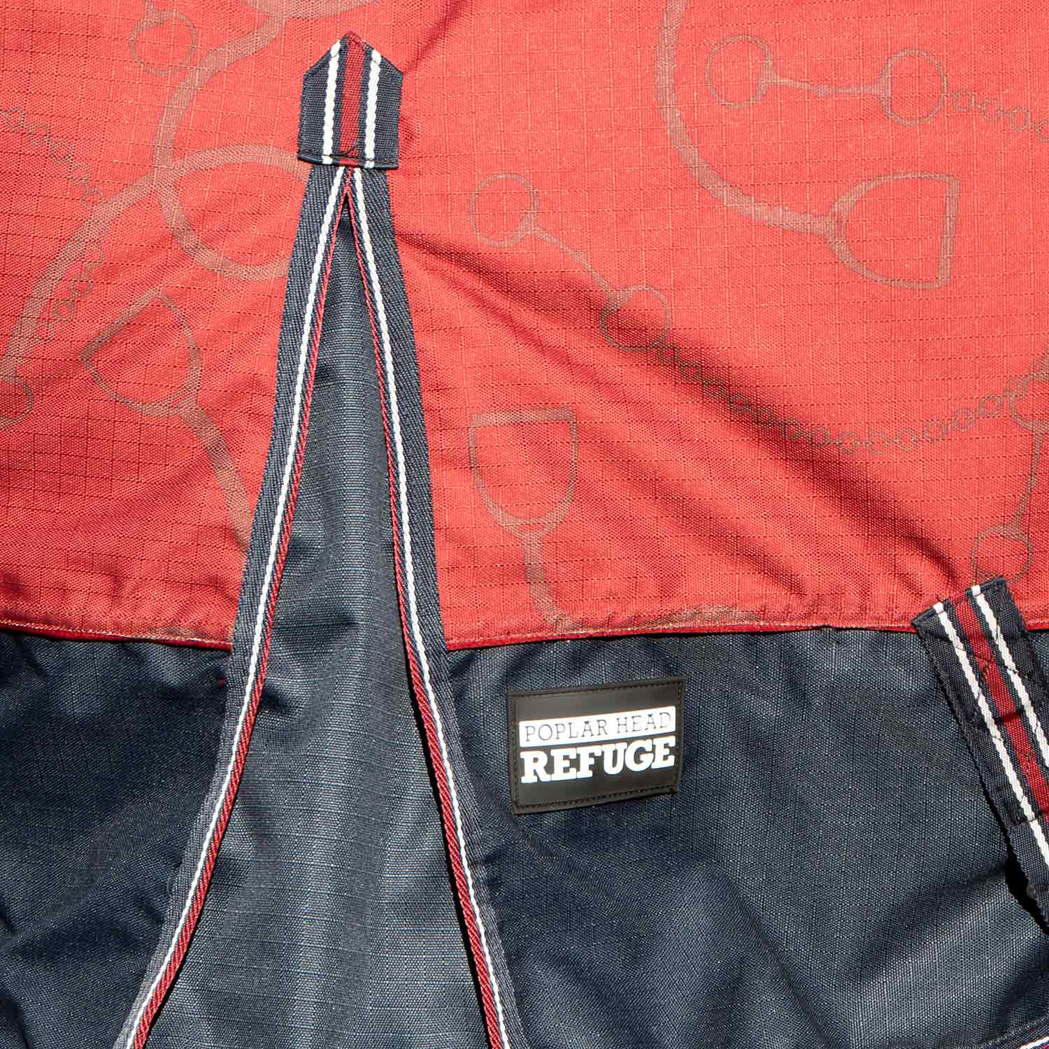 Jeffers Poplar Head Uniquely English 1200 Denier Turnout Blanket with High Neck, 240 Gram, Merlot Snaffles & Irons - Image 5
