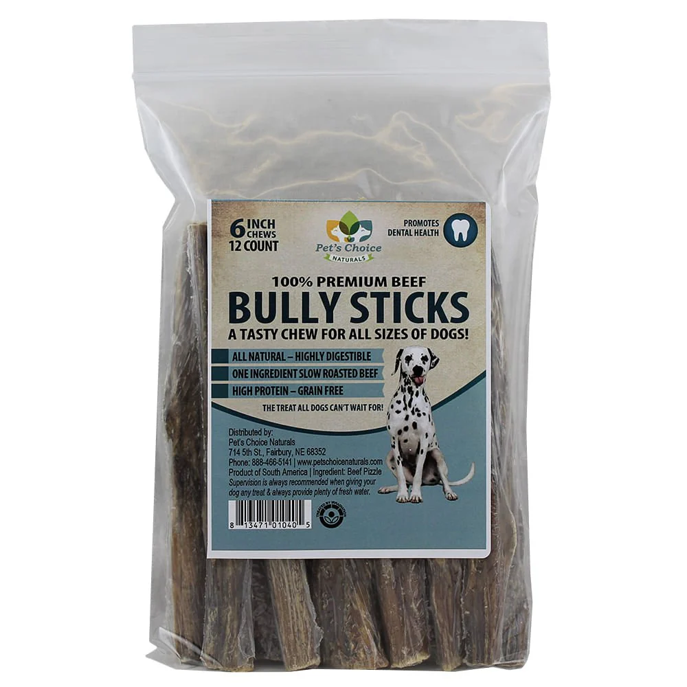 Premium All Natural Dog Pizzle Chews, 6"
