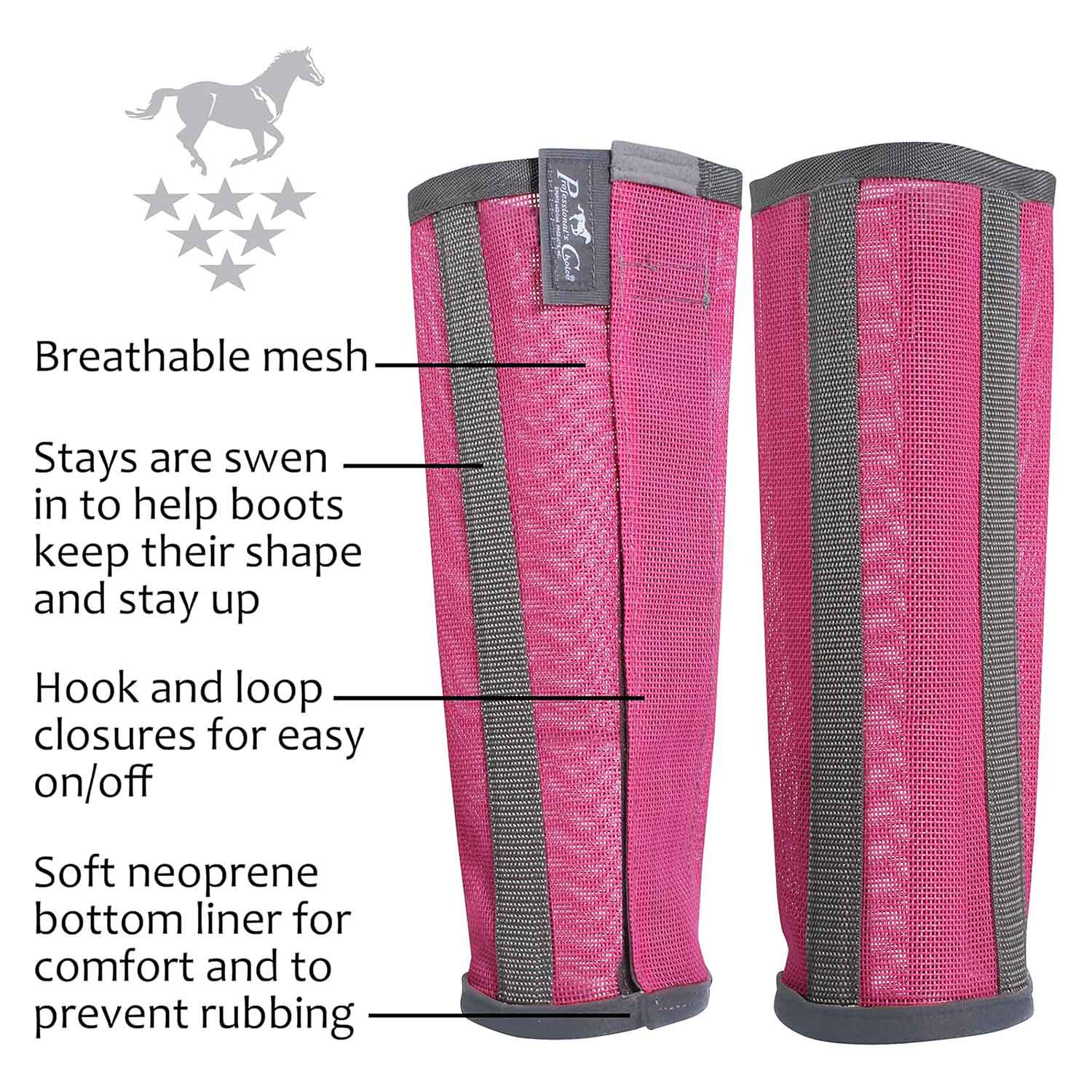 Professional's Choice Deluxe Breathable Mesh Horse Fly Boots, 4 pack - Image 9