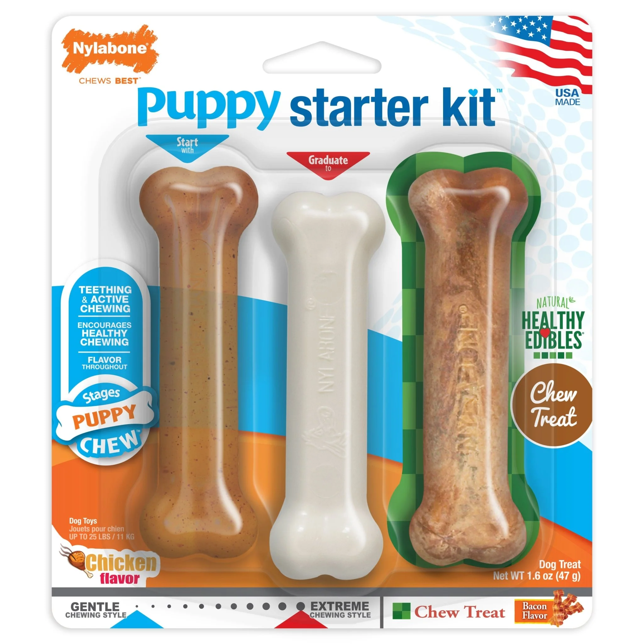 Nylabone Puppy Starter Kit, 3 Pack