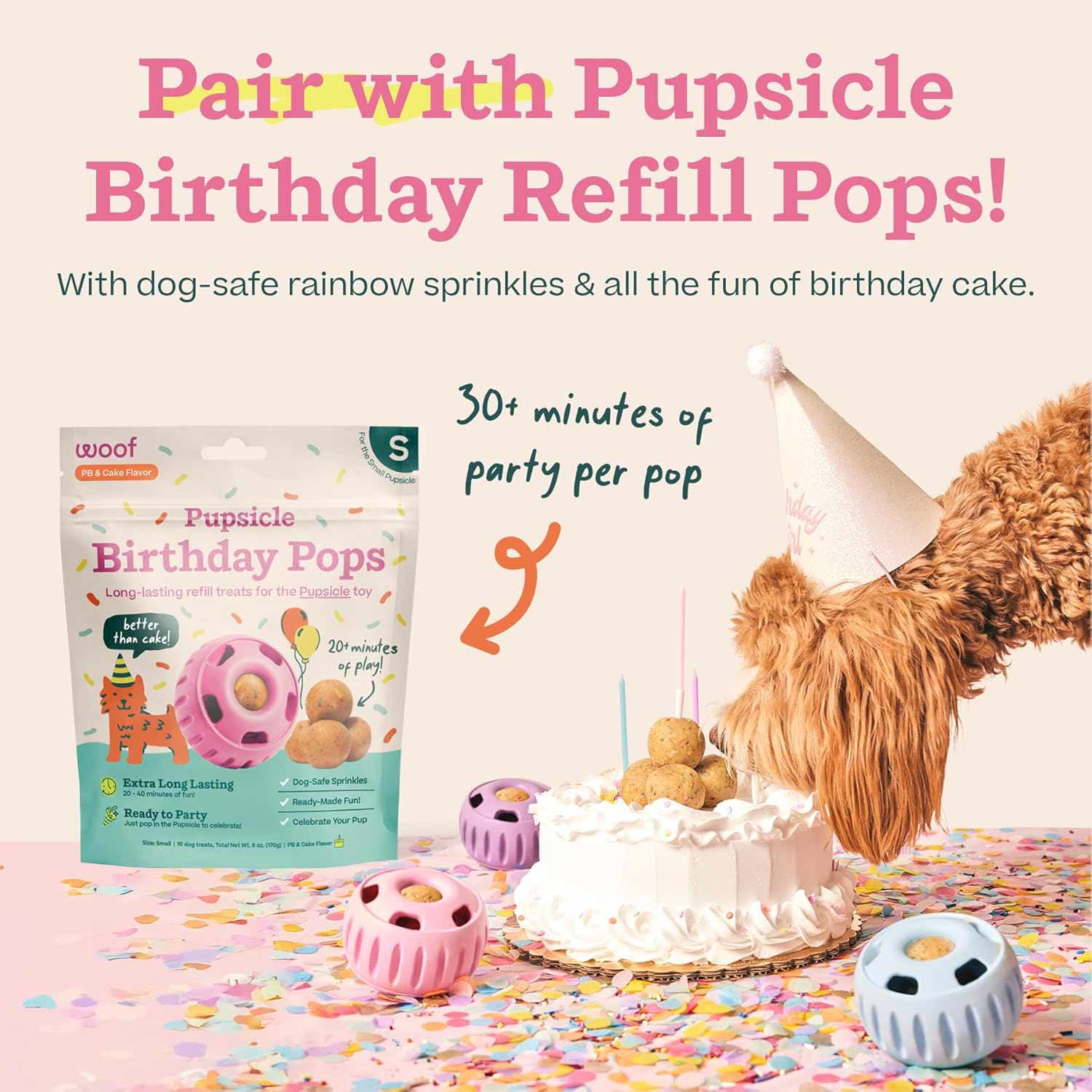 Pupsicle 'Birthday' Party Treat Dispensing Dog Toy – Interactive, Long-Lasting Chew & Puzzle Toy for Dogs - Image 10