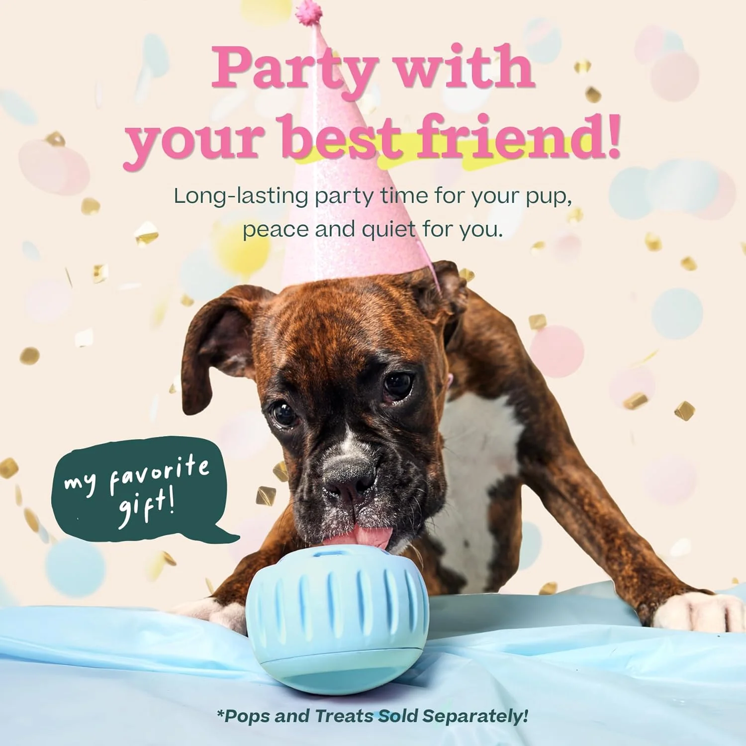 Pupsicle 'Birthday' Party Treat Dispensing Dog Toy – Interactive, Long-Lasting Chew & Puzzle Toy for Dogs - Image 7