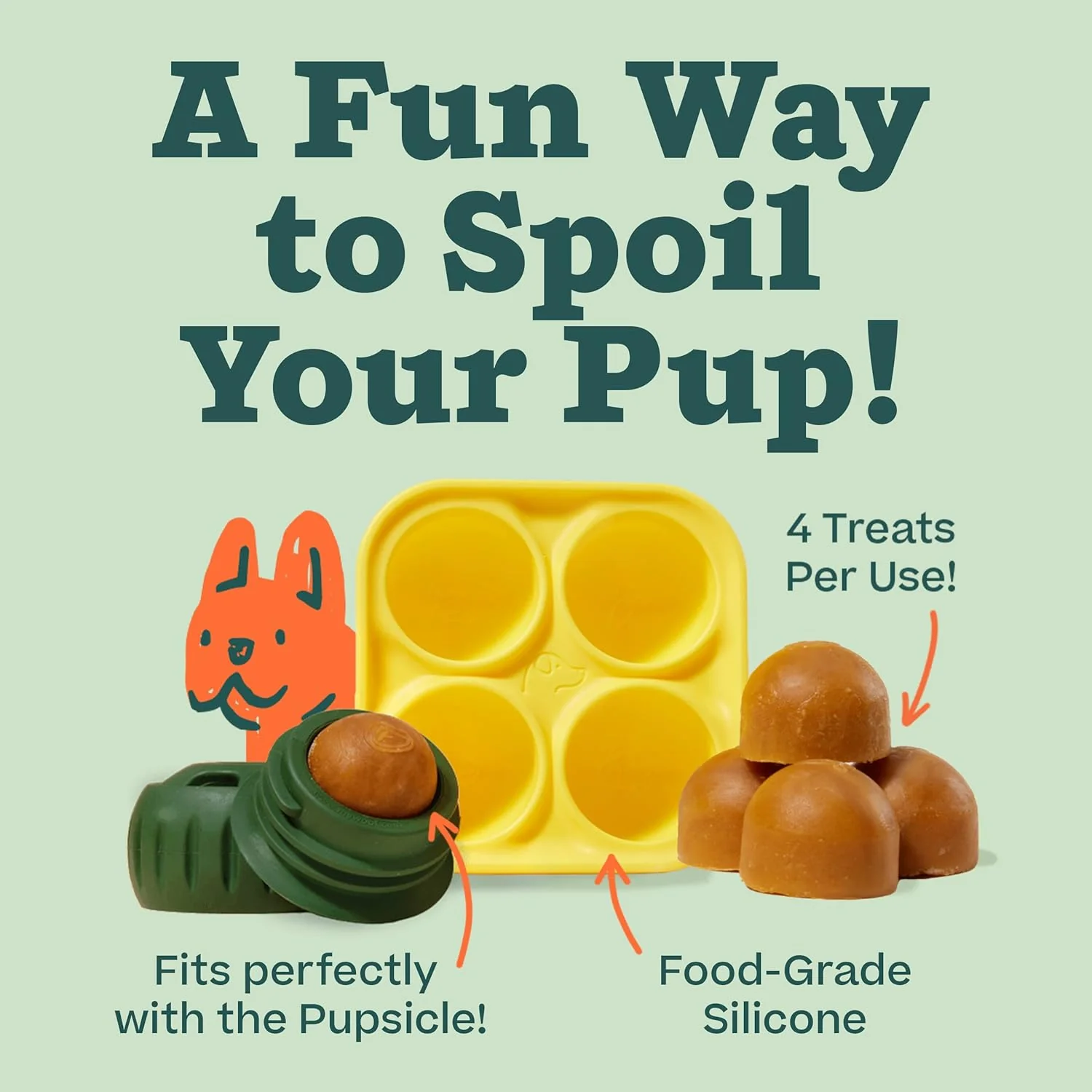 Pupsicle Re-Freezable Dog Treat Tray Mold – DIY Frozen Dog Treats, Silicone Freezer Mold - Image 6