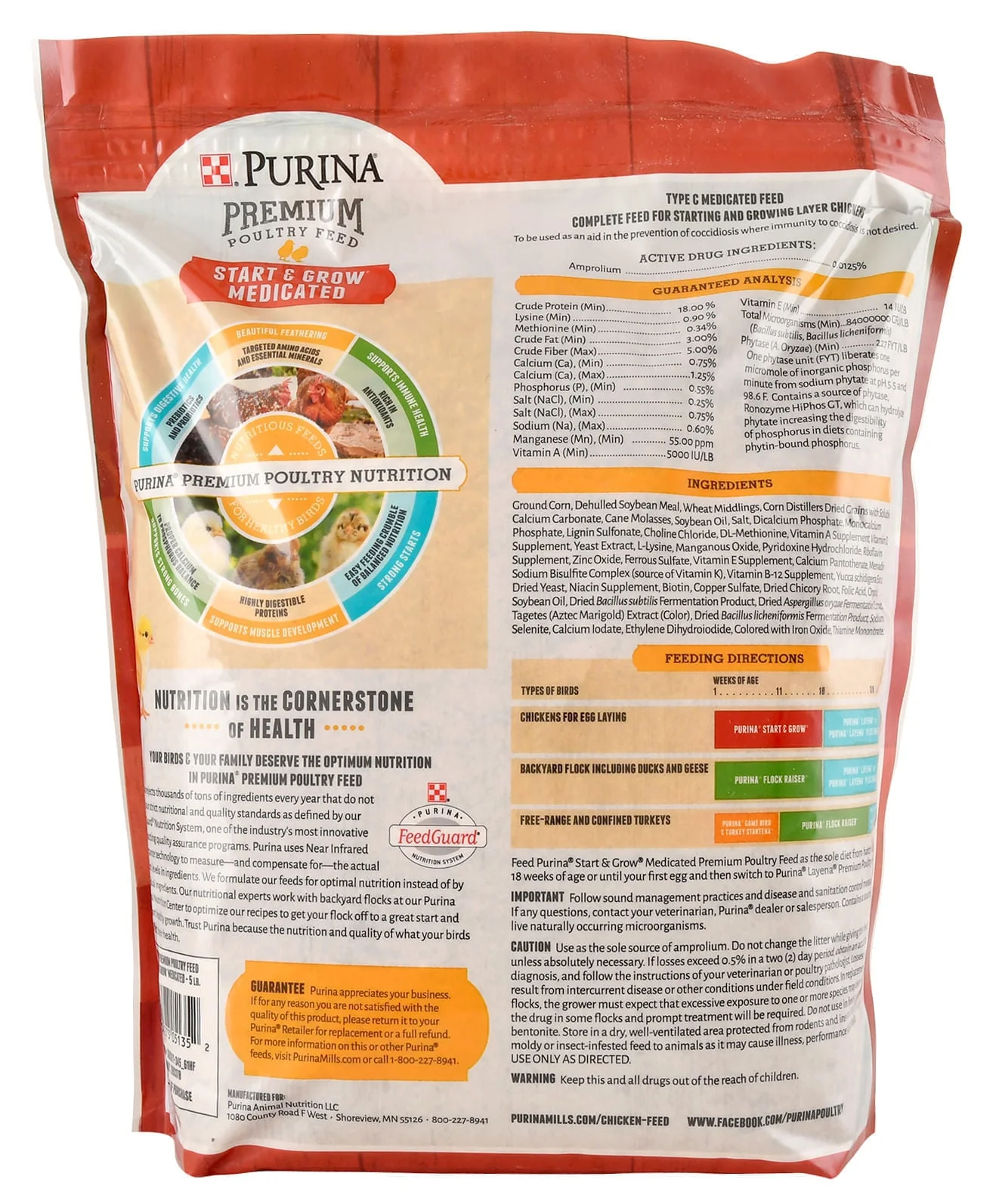 Purina Start & Grow AMP Medicated Poultry Feed Crumbles - Image 2