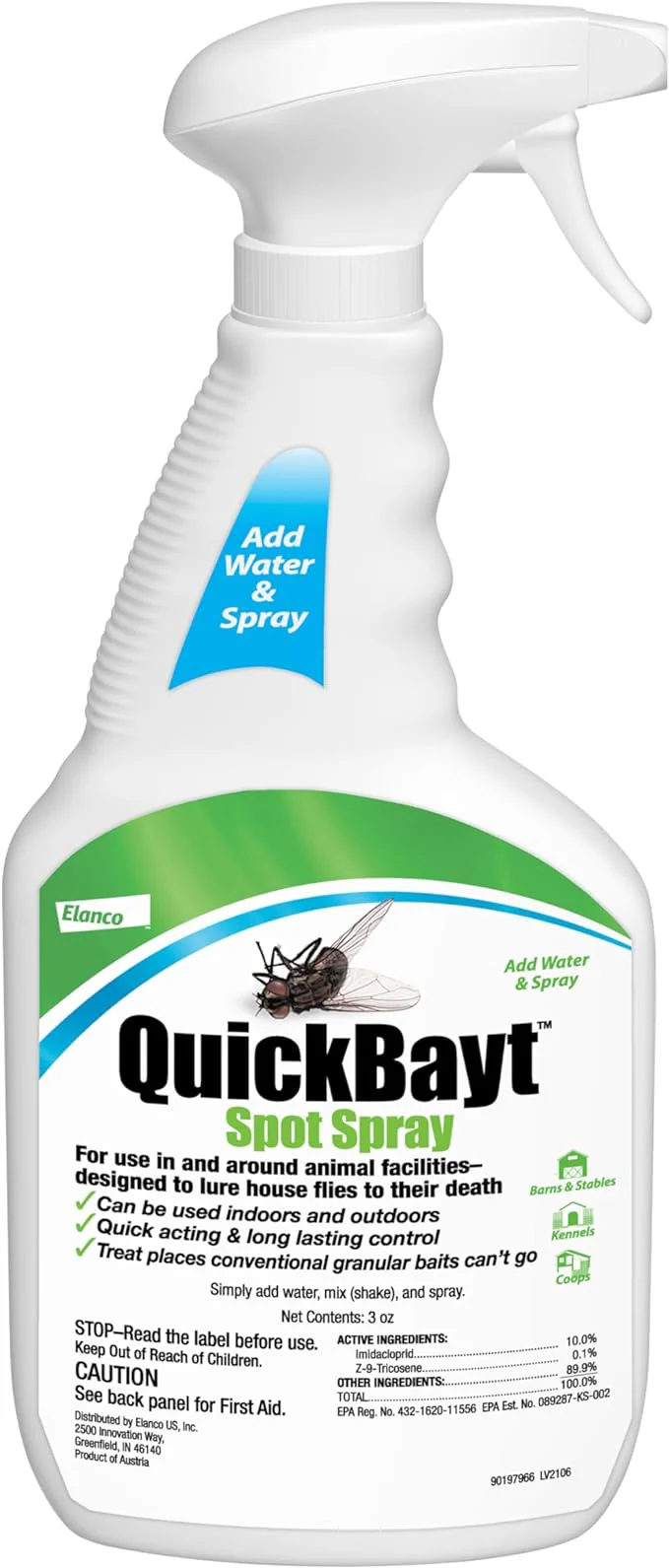 QuickBayt 10% Imidacloprid Spot Spray - Residual Fly Control for Up to 6 Weeks