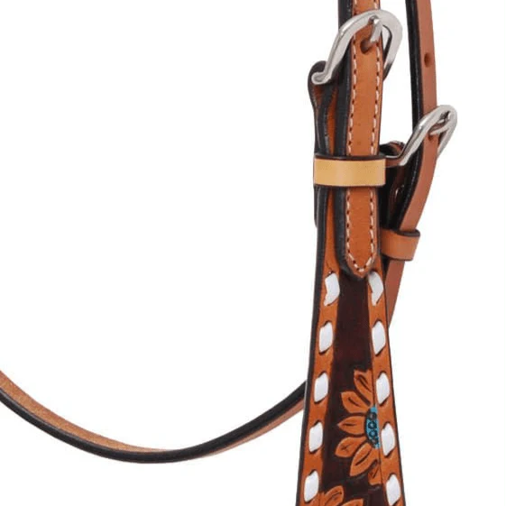 Rafter T Turquoise Sunflower Browband Headstall - Image 3