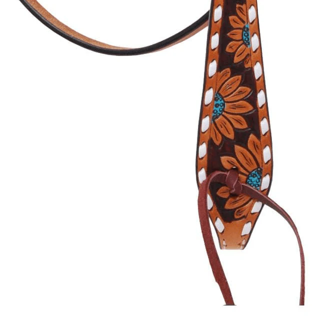 Rafter T Turquoise Sunflower Browband Headstall - Image 4