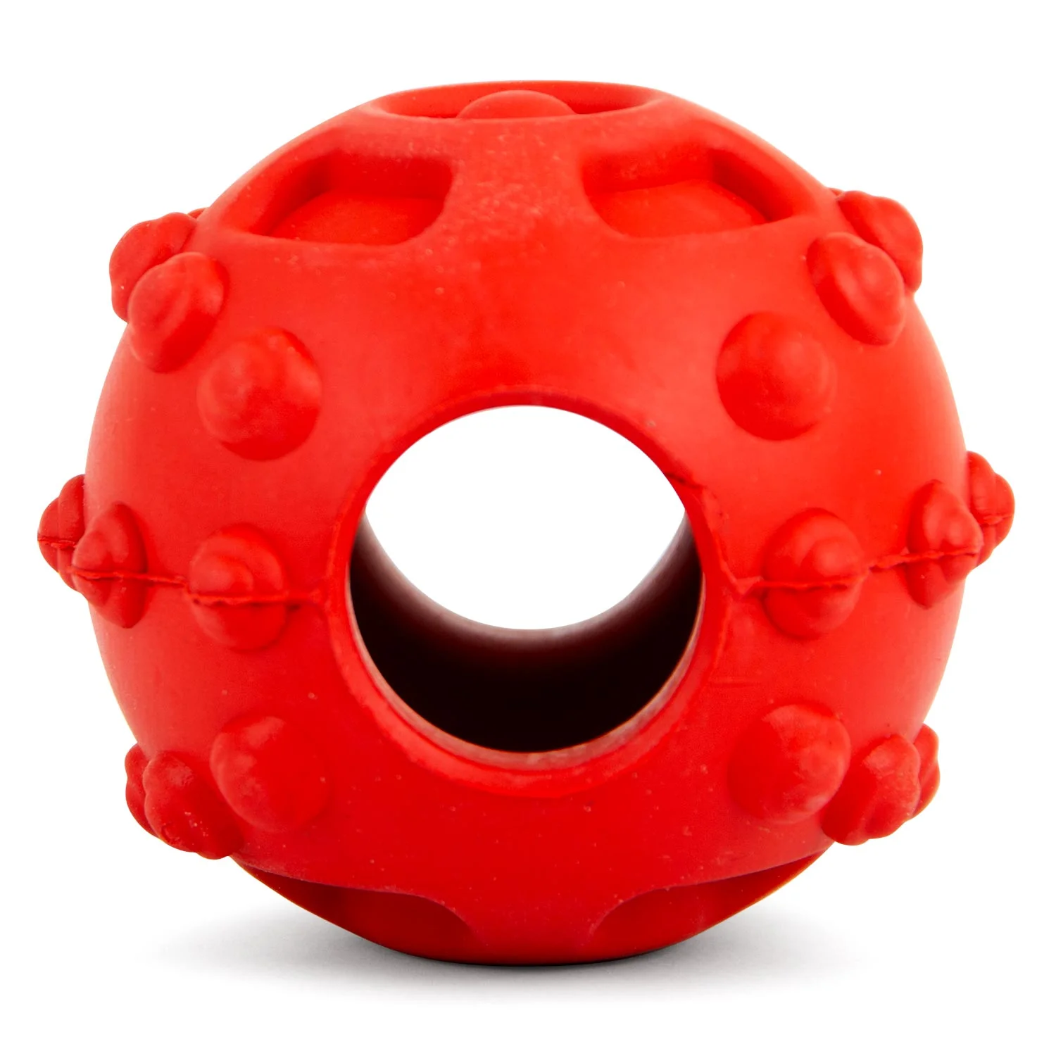 Jeffers Hollow Red Knobby Ball Natural Rubber Dental Treat Dispensing Dog Chew Toy - Image 10