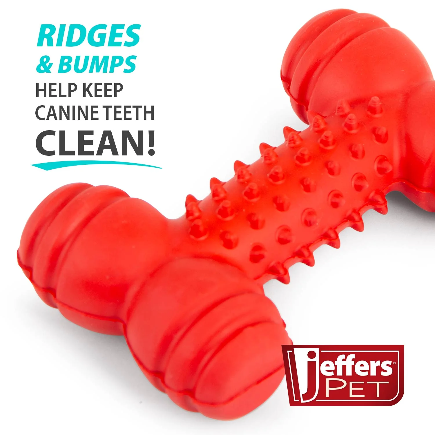 Jeffers Red Dental Bone Natural Rubber Dog Chew Toy for Healthy Teeth and Gums - Image 5