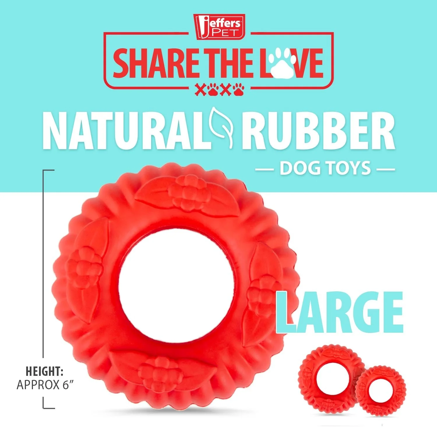 Jeffers Red Virgo Tugger Natural Rubber Dog Dental Chew Toy for Interactive or Solo Play - Image 11