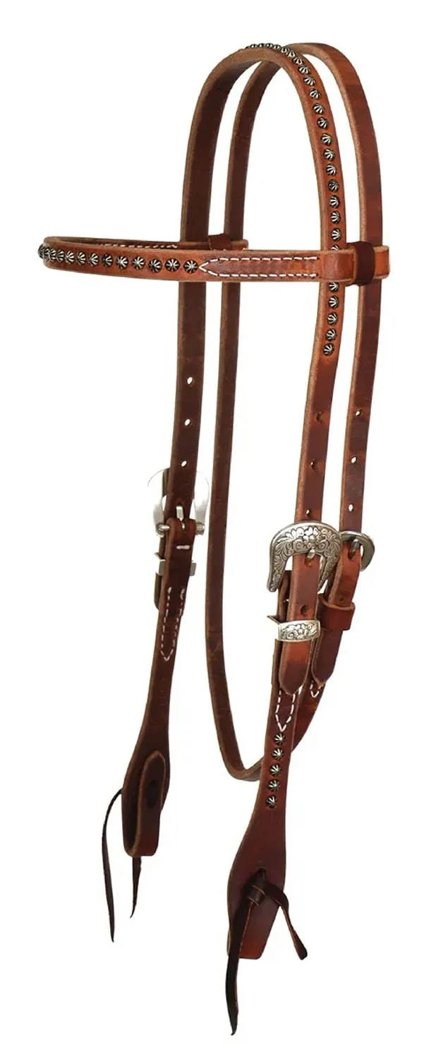 Reinsman Rosewood & Spots Browband Headstall, Full