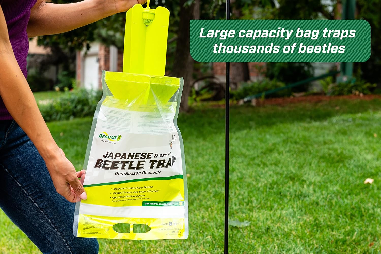RESCUE! Japanese & Oriental Beetle Trap & Refills - Reusable, Non-Toxic Garden Pest Control - Image 6