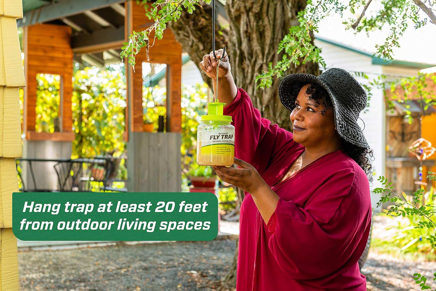 RESCUE! Outdoor Fly Trap & Refills – Reusable, Non-Toxic Fly Catcher for Outdoor Pest Control - Image 9