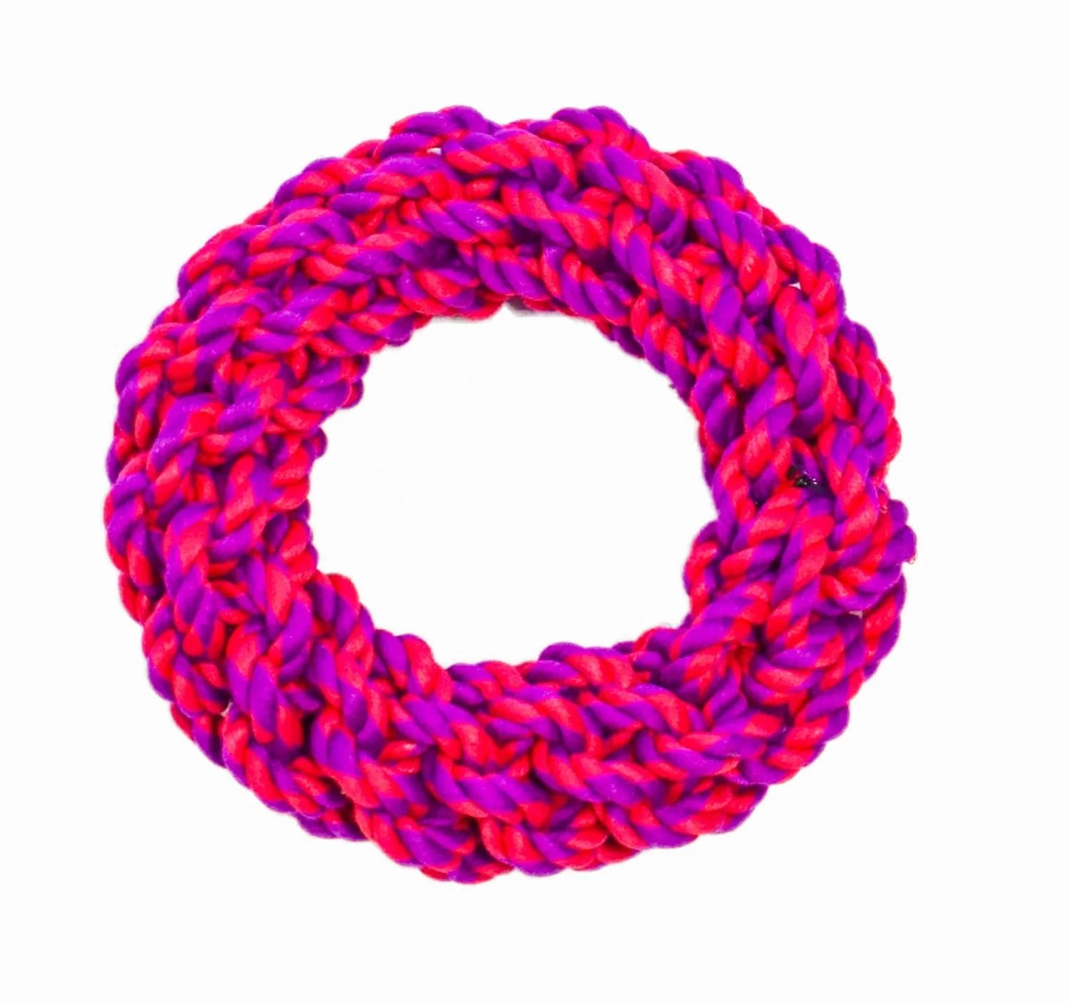 Rugged Rope 7 inch Ring Dog Toy, Tough 100% Cotton - Image 2