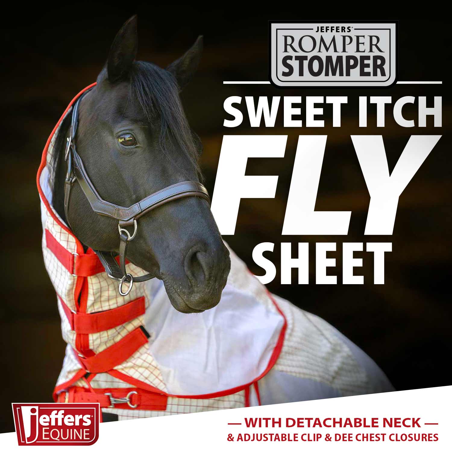 Jeffers Romper Stomper Sweet Itch Fly Sheet with Detachable Neck - Image 2