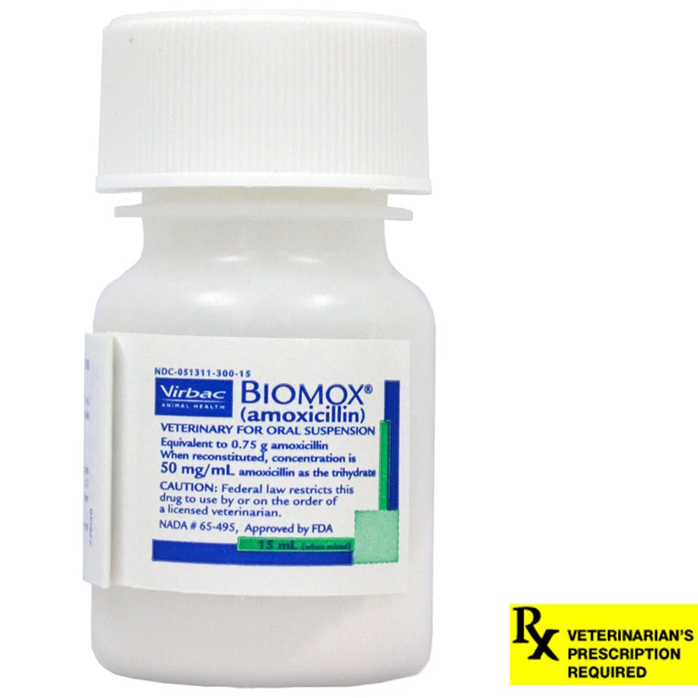 Rx Biomox Oral Suspension, 50mg/ml x 15 ml bottle