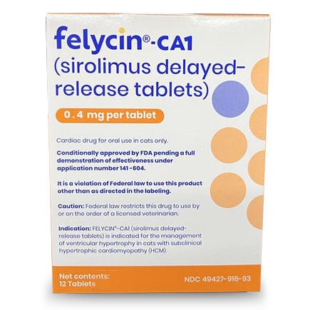 Rx Felycin-CA1 (sirolimus delayed-release tablets) for Cats, 12 ct - Image 3