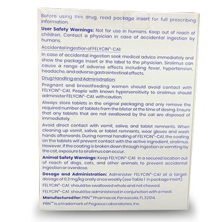 Rx Felycin-CA1 (sirolimus delayed-release tablets) for Cats, 12 ct - Image 4