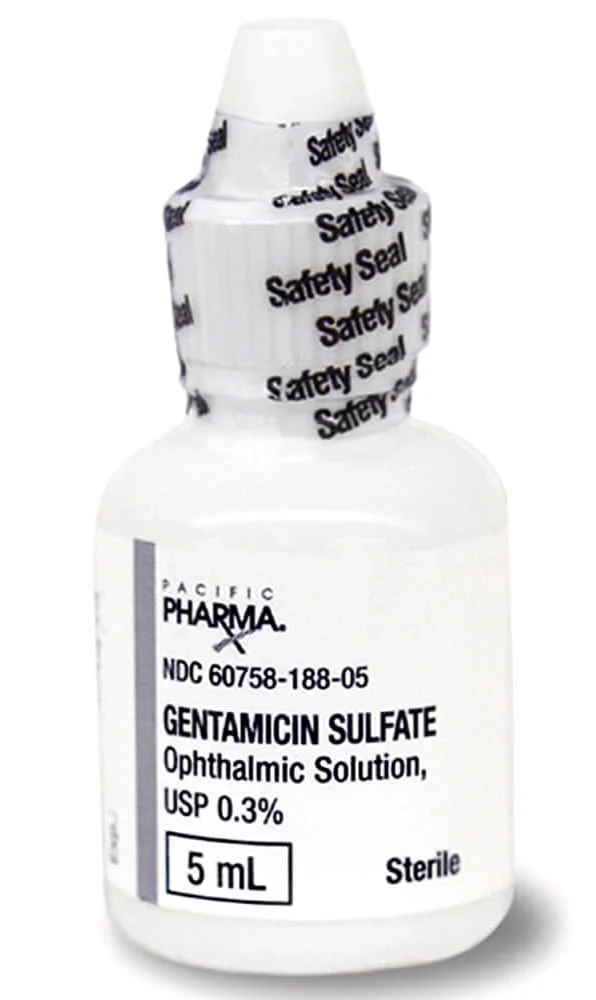Rx Gentamicin Sulfate (Generic) Opthalmic Solution for Dogs & Cats 0.3%, 5ml bottle