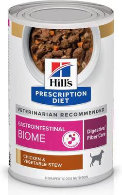 Rx Hill's Prescription Diet Gastrointestinal Biome Chicken & Vegetable Stew Wet Dog Food 12.5 oz, Case of 12 Cans