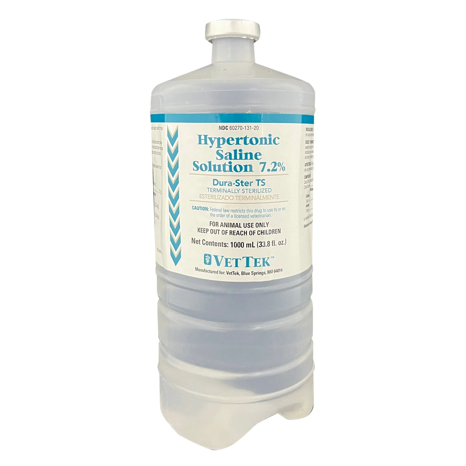 Rx Hypertonic Saline Solution 7.5% for Cattle – 1000 mL Dura-Ster TS