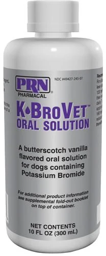 Rx K-BroVet (potassium bromide) Oral Solution for Dogs, 250mg x 10oz, Butterscotch-Vanilla