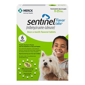 Rx Sentinel® Once-a-month Flavor Tabs® for Dogs, 6 Pack